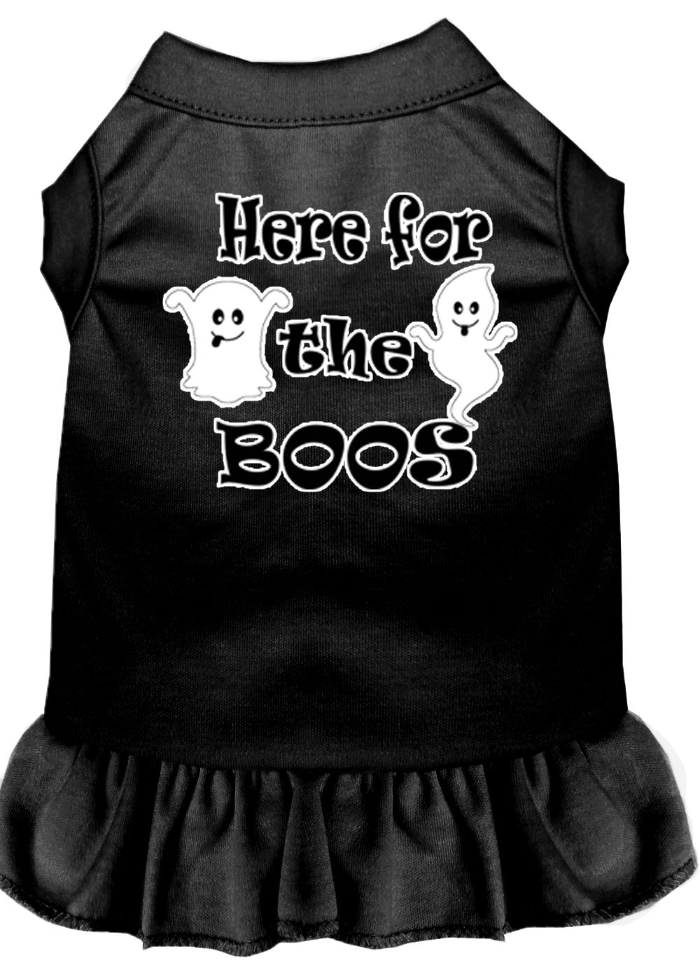 Here for the Boos Screen Print Dog Dress Black Med